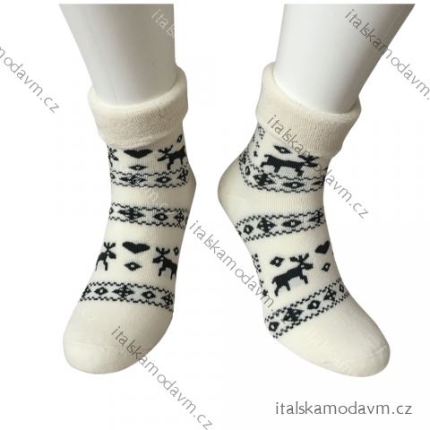 Ponožky vianočné teplé termo dámske (36-40) POLSKÁ MODA DPP22268W/DR