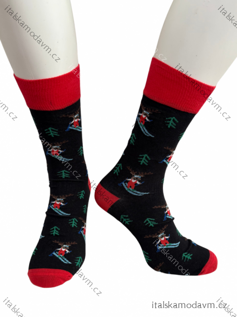 Ponožky veselé vianočné pánske (39-46) POLSKÁ MÓDA DPP250836/DR