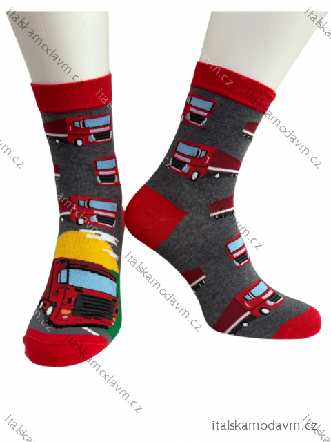 Ponožky členkové slabé veselé cyklistické detské dámske pánské (35-46) POLSKÁ MÓDA DPP250839/DR  červená