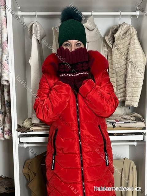 Rukavice prstové dámské (ONE SIZE) AURA. VIA NK6878/DUR ONE SIZE vínová bordo