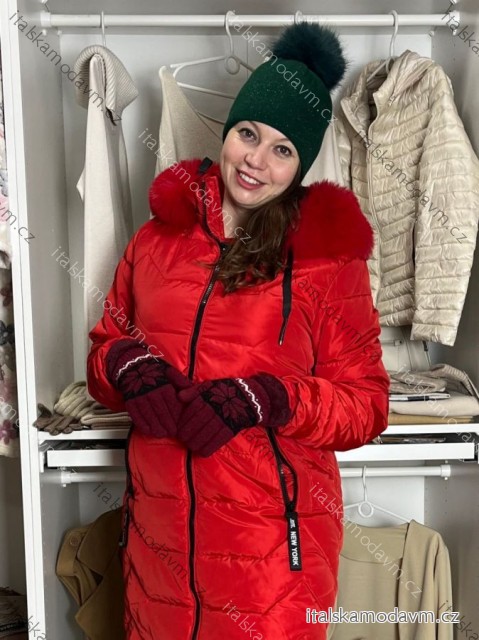 Čiapka zimná dámska (ONE SIZE) VEILO POĽSKÁ VÝROBA PV922430/DUR ONE SIZE zelená smaragdová