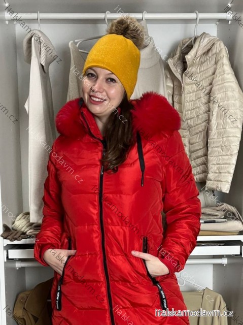 Čiapka zimná dámska (ONE SIZE) VEILO POĽSKÁ VÝROBA PV922430/DUR ONE SIZE žltá horčicová