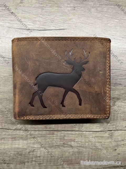 Peněženka kožená Myslivecká Lesnická pánská KUTTI KUT24104-3/DR ONE SIZE hnědá
