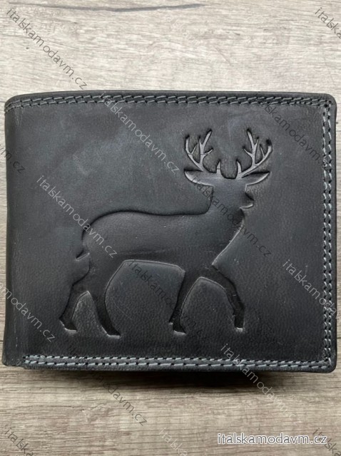 Peněženka kožená Myslivecká Lesnická pánská KUTTI KUT24104-3/DR ONE SIZE Černá