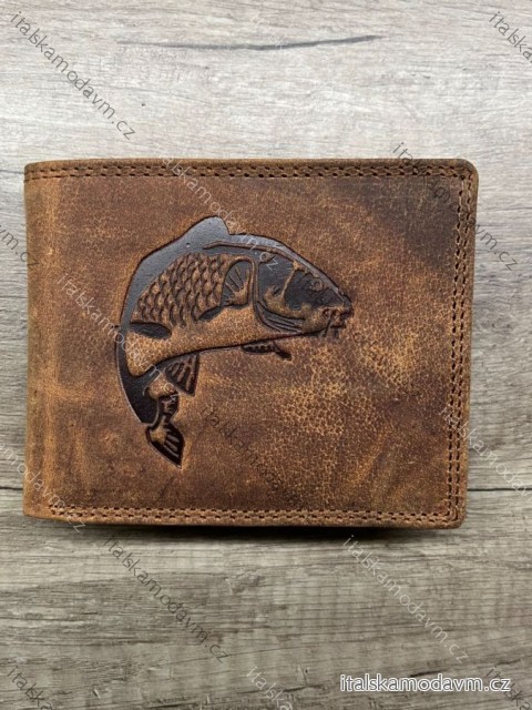 Peněženka kožená Rybářská pánská KUTTI KUT24104-4/DR