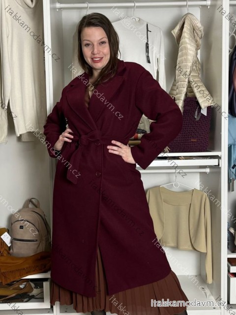 Kabát zimní dlouhý rukáv dámský (S/M/L ONE SIZE) ITALSKÁ MÓDA IMD25527