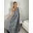 Šaty dlouhé společenské třpytivé na ramínka dámské MENDY (XS/S/M ONE SIZE) ITALSKÁ MÓDA IMM25M34726