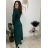 Šaty elegantní dlouhý rukáv dámský (S/M/L ONE SIZE) italská móda  IMWMY251116/DU S/M/L smaragdová