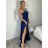 Šaty dlouhé elegantní letní na ramínka dámské (XS/S/M ONE SIZE) ITALSKÁ MÓDA IMM25M40243/DU -   modrá petrolejová -   S/M