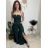 Overal dlouhý elegantní carmen na ramínka dámský (XS/S/M ONE SIZE) ITALSKÁ MÓDA IMWHP25956
