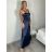 Šaty dlouhé elegantní na ramínka dámské (S/M ONE SIZE) ITALSKá MODA IM323013