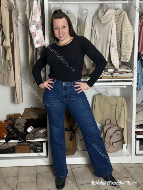 Rifle široké nohavice dlouhé dámské MILA (34-42) GOODIES GOD25DJ2517/DUR 42 modrá