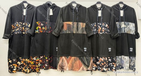 Šaty mikinové teplé dlhý rukáv dámske nadrozmer (50/52/54 ONE SIZE) TALIANSKA MÓDA IM425884