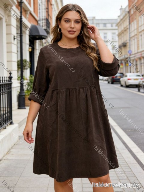 Šaty teplé dlhý rukáv dámske nadrozmer (46/48/50 ONE SIZE) TALIANSKA MÓDA IM425888