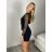 Šaty krátke elegantný dlhý rukáv dámske (S/M/L ONE SIZE) TALIANSKA MÓDA IMPLP2426047080