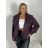 Kabátek krátký oversize dlouhý rukáv dámské (S/M/L ONE SIZE) ITALSKÁ MÓDA IMPLU251111/DU S/M/L fialová