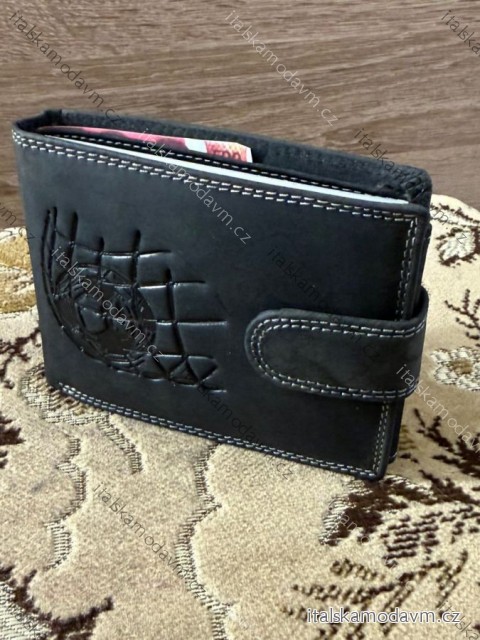 Peněženka kožená fotball pánská KUTTI KUT25895-2/DR ONE SIZE Černá