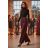 Kalhoty dlouhé elegantní s páskem dámské (S/M/L ONE SIZE) ITALSKÁ MÓDA IMD25327