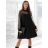 Šaty krátke elegantný dlhý rukáv dámske (S/M/L ONE SIZE) TALIANSKA MÓDA IMD25357