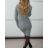 Šaty úpletové dlouhý rukáv dámské INES (XS/S/M ONE SIZE) ITALSKÁ MÓDA IMM25M9060/DUR XS/S/M tmavě hnědá