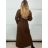 Kabát s opaskom dlhý rukáv dámske (S/M/L ONE SIZE) TALIANSKA MÓDA IMPVN25251008/DU