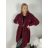 Kabát beránkový oversize na knoflíky dlouhý rukáv dámský (M/L/XL ONE SIZE) INDICKÁ MÓDA IMWK251111/DUR M/L/XL vínová