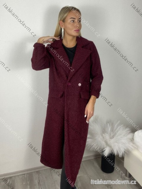 Kabát dlhý rukáv dámske (S/M/L ONE SIZE) TALIANSKA MÓDA IMPVN2525996/DUR S/M/L vínová