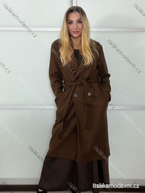 Kabát dlouhý rukáv dámské (S/M/L ONE SIZE) ITALSKÁ MÓDA IMPVN2525994/DU S/M/L tmavě hnědá