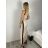 Šaty dlouhé elegantní na ramínka dámské (S/M/L ONE SIZE) ITALSKÁ MÓDA IMM24M55369/DU S/M/L béžová