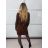 Šaty úpletové s rolákom dlhý rukáv dámske (S/M/L ONE SIZE) TALIANSKA MÓDA IMPBB23Z5186/DU S/M/L hnedá