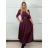 Šaty dlhý rukáv dámske MAGGIE  (XS/S/M ONE SIZE) TALIANSKA MÓDA IMM25M12918A/DUR vínová XS/S/M