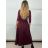 Šaty dlhý rukáv dámske MAGGIE  (XS/S/M ONE SIZE) TALIANSKA MÓDA IMM25M12918A/DUR vínová XS/S/M