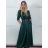 Šaty dlhý rukáv dámske MAGGIE  (XS/S/M ONE SIZE) TALIANSKA MÓDA IMM25M12918A/DUR zelená smaragdová XS/S/M