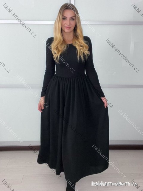 Šaty volnočasové dlouhý rukáv dámské (S/M/L ONE SIZE) ITALSKÁ MÓDA IMM25M55931