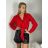Košeľa dlhý rukáv dámske (S/M/L ONE SIZE) TALIANSKA MóDA IM3251120/DR S/M/L červená