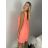 Šaty šifonové bez rukávů dámské (S/M/L ONE SIZE) ITALSKá MóDA IM322103/DUR neon oranžová