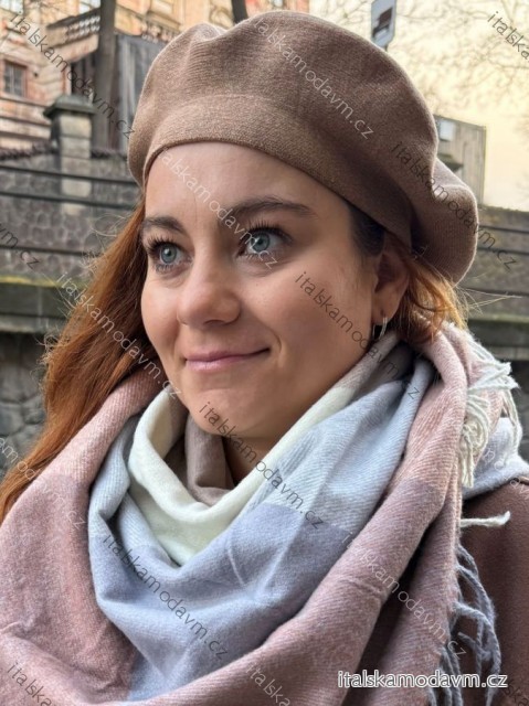 Čepice Baretka zimní dámská (ONE SIZE) QGJ Trend LIS25M903/DUR ONE SIZE hnědá camel