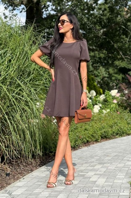 Šaty krátke elegantné letné krátky rukáv dámske nadrozmer (34-46) POLSKÁ MÓDA PMLEL25CHANEL5
