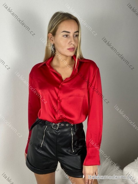 Košile dlouhý rukáv dámská (S/M/L ONE SIZE) ITALSKá MODA IMSD250001/DR S/M/L červená
