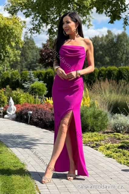 Šaty dlouhé společenské na ramínka dámské (32-42) POLSKÁ MÓDA PMLEL025ROCHEL3