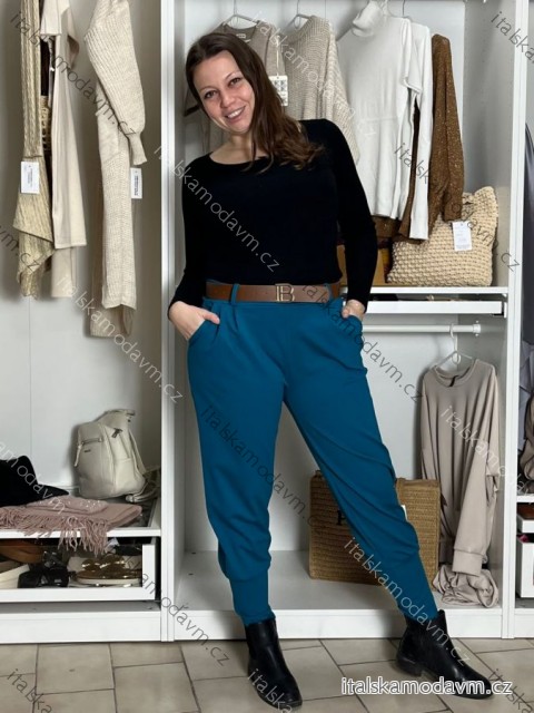 Nohavice elegantné s opaskom dámske (SM/L ONE SIZE) TALIANSKA MÓDA IM425538