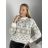 Svetr vánoční úpletový dlouhý rukáv dámský (S/M/L ONE SIZE) ITALSKÁ MÓDA IMWH25002/DUR hnědá světlá S/M/L