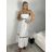 Šaty dlouhé volnočasové letní na ramínka dámské (S/M/L ONE SIZE) ITALSKÁ MÓDA IMPOC259597/DU S/M/L bílá