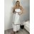 Šaty dlouhé volnočasové letní na ramínka dámské (S/M/L ONE SIZE) ITALSKÁ MÓDA IMPOC259597/DU S/M/L bílá