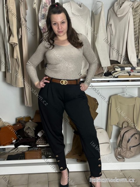 Kalhoty elegantní s páskem dámské (S/M/L ONE SIZE) ITALSKÁ MÓDA IMWKK2511775/DU