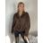 Bunda oversize dlhý rukáv dámska (S/M/L ONE SIZE) TALIANSKA MÓDA IMD25232/DR S/M/L hnedá
