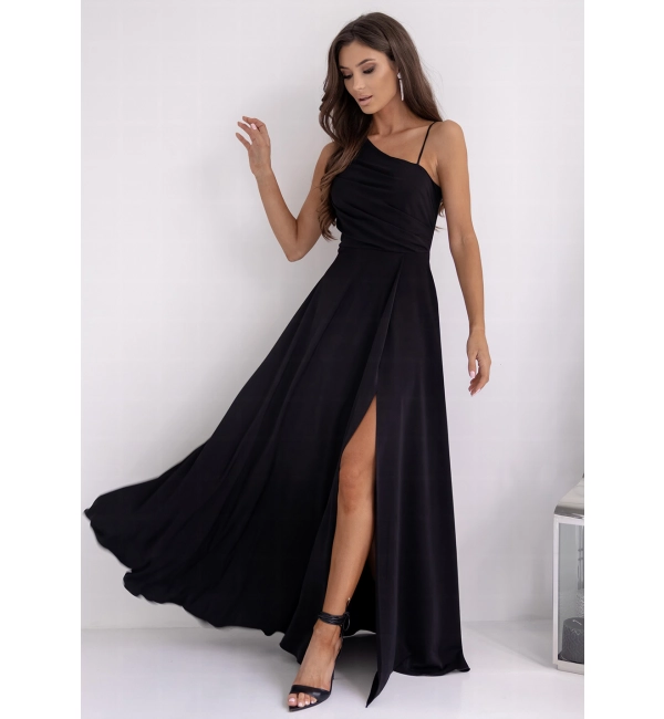 Šaty dlhé spoločenské na ramienka dámske MONACO (32-40) POLSKÁ MÓDA PMLAM25001420-3