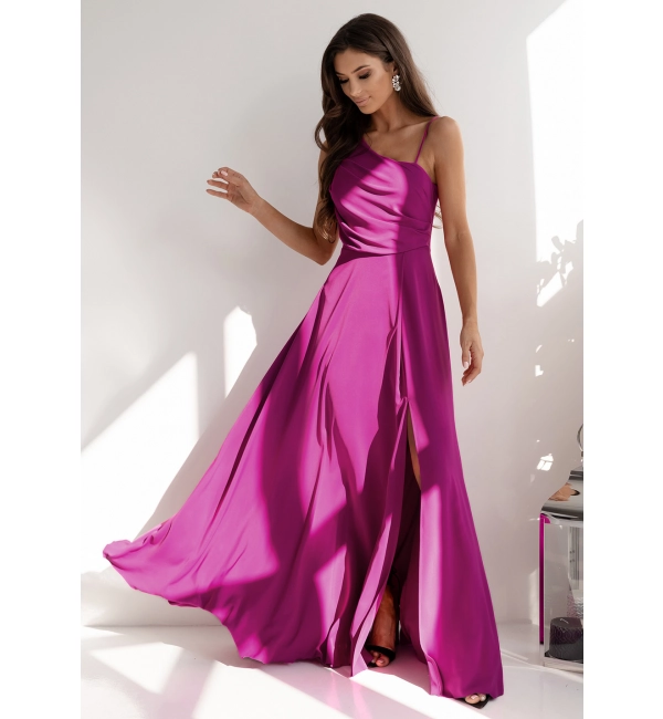 Šaty dlouhé společenské na ramínka dámské nadrozměr MONACO (32-46) POLSKÁ MÓDA PMLAM25001420-6