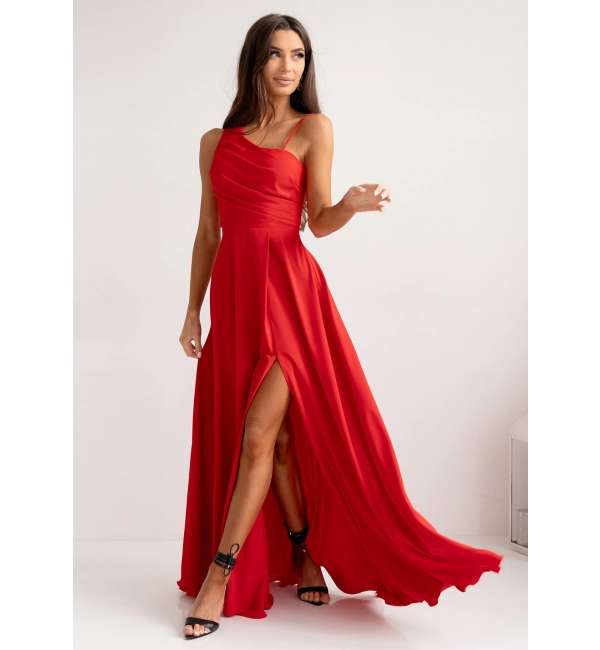 Šaty dlhé spoločenské na ramienka dámske MONACO (32-40) POLSKÁ MÓDA PMLAM25001420-8