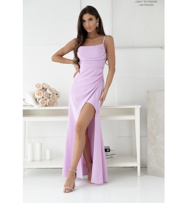 Šaty dlhé spoločenské na ramienka dámske SYLIA (34-42) POLSKÁ MÓDA PMLAM25001210-6